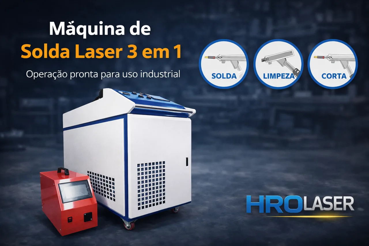 Máquina de solda laser 3 em 1 HROLaser para solda, limpeza e corte